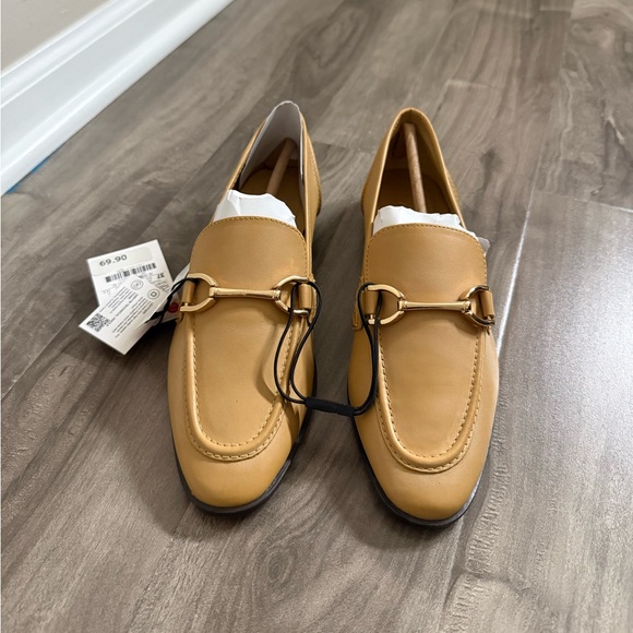 Zara Tan Leather Loafers in size US6.5 - Picture 3 of 7